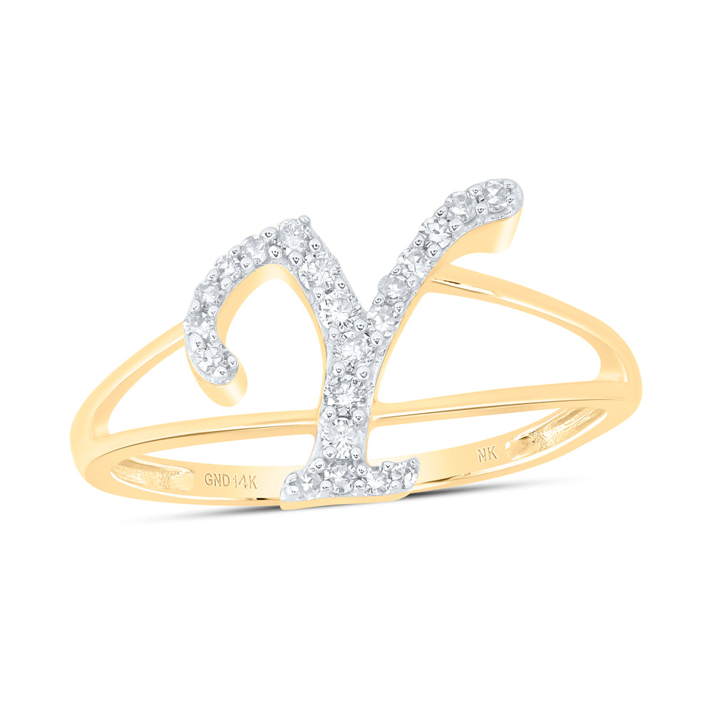 1/6Ctw-Nat Dia Nk Gift Initial "Y" Ladies Ring (1.43 grams)