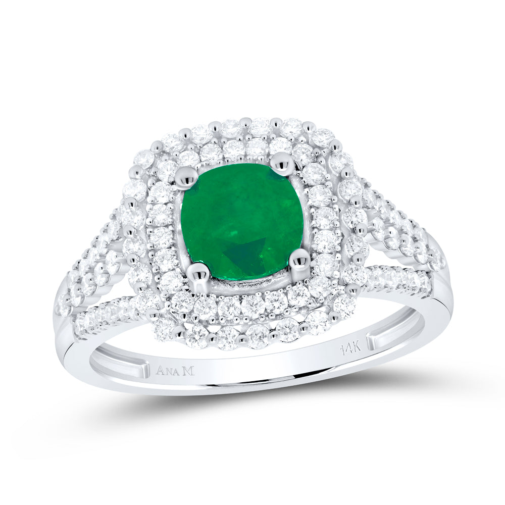 1/2Ctw-Nat Dia Ana M 6 Mm Cu-Em Nat Gem Ring (3.67 grams)