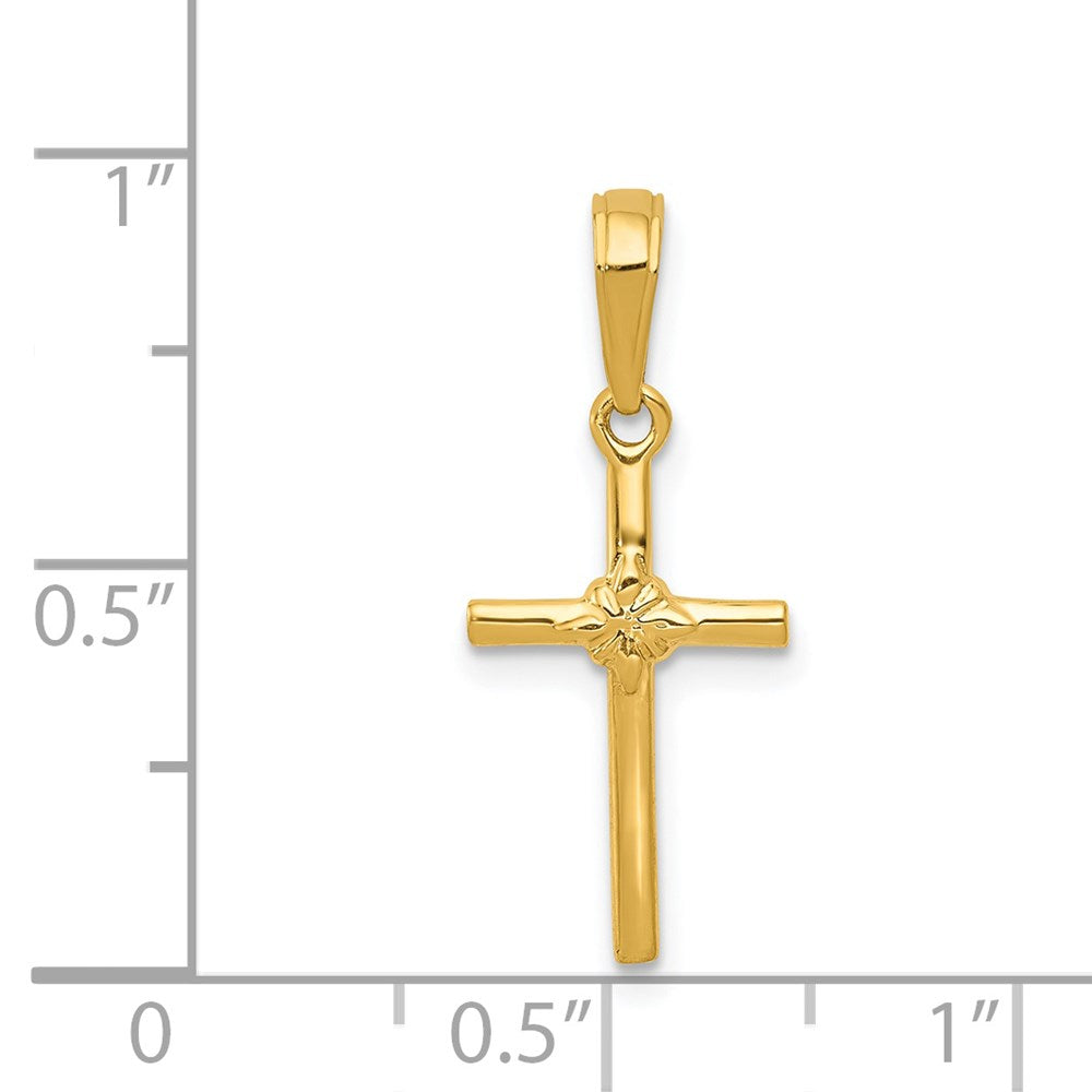 14k Yellow Gold 11 mm Polished Cross Charm (0.56 grams)