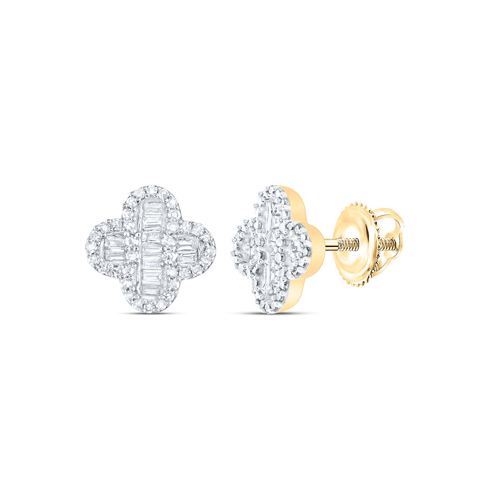 10Kt Gold 3/8Ctw-Diamond Gift Clover Earring