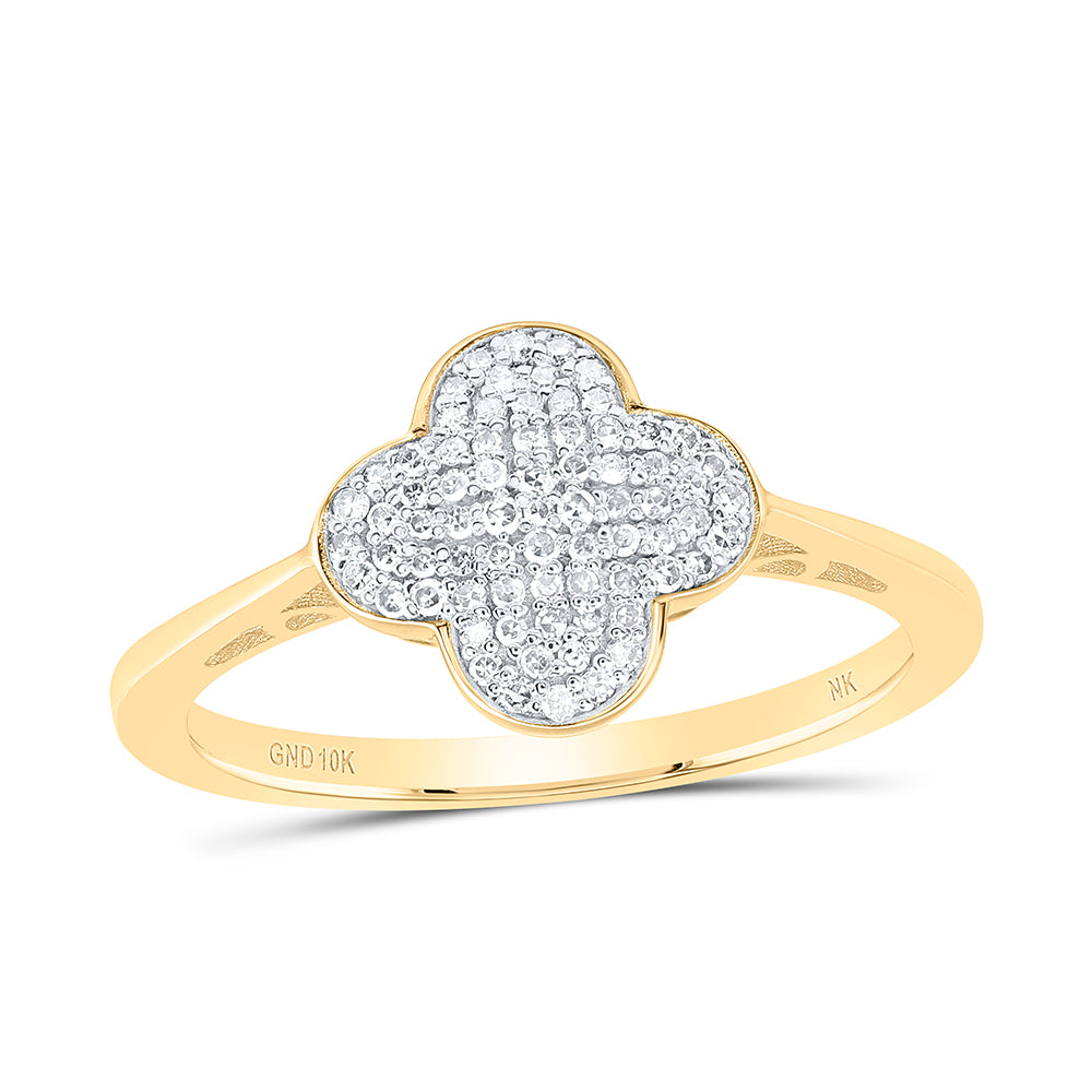 1/5Ctw-Nat Dia Nk Gift Clover Ring (2.45 grams)