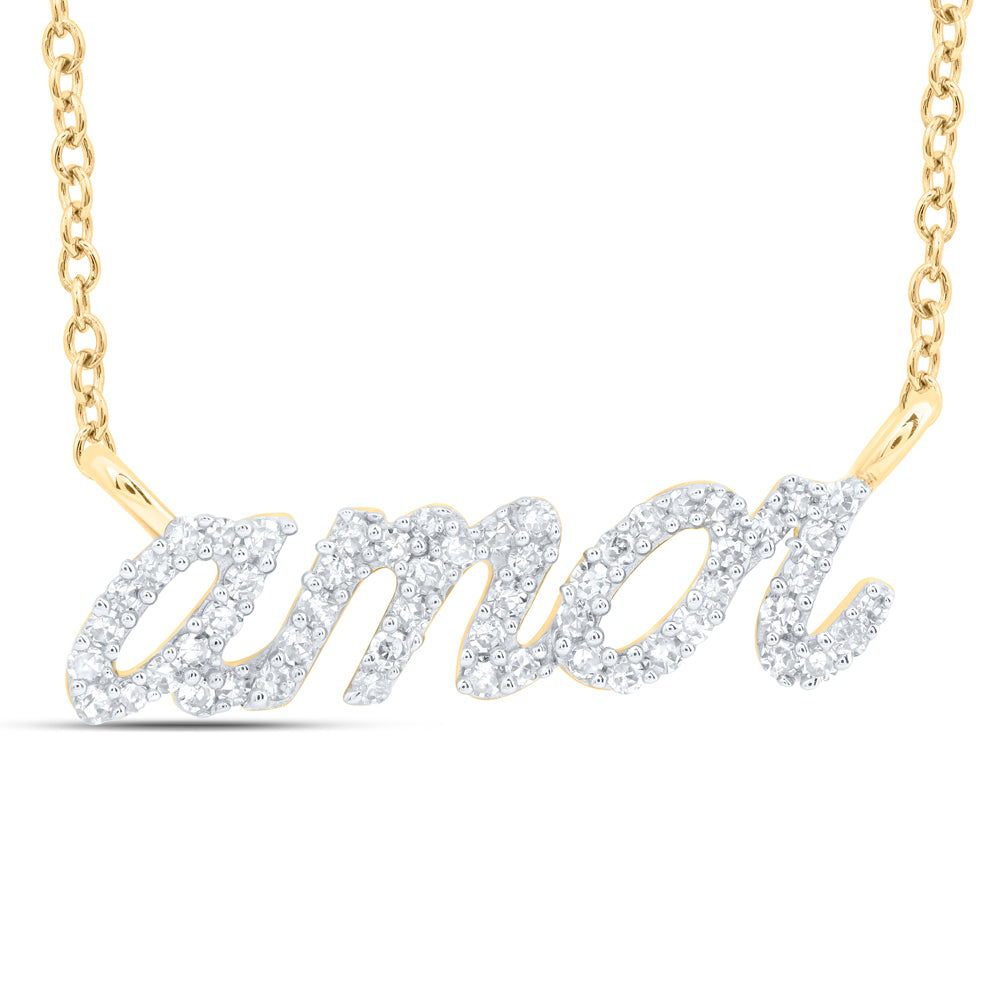 10Kt Gold 1/5Ctw-Diamond Gift Amor" Necklace (18 Inch)"