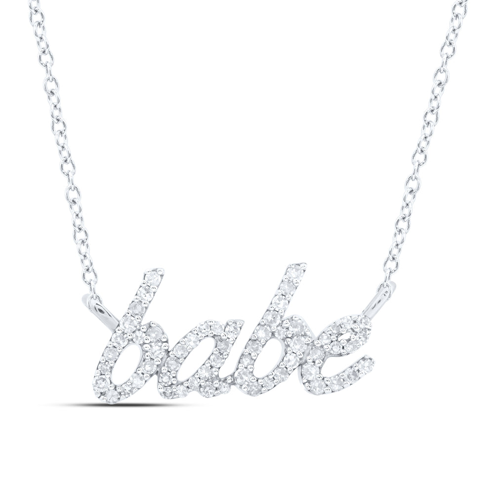 10Kt Gold 1/4Ctw-Diamond Gift Babe" Necklace (18 Inch)"