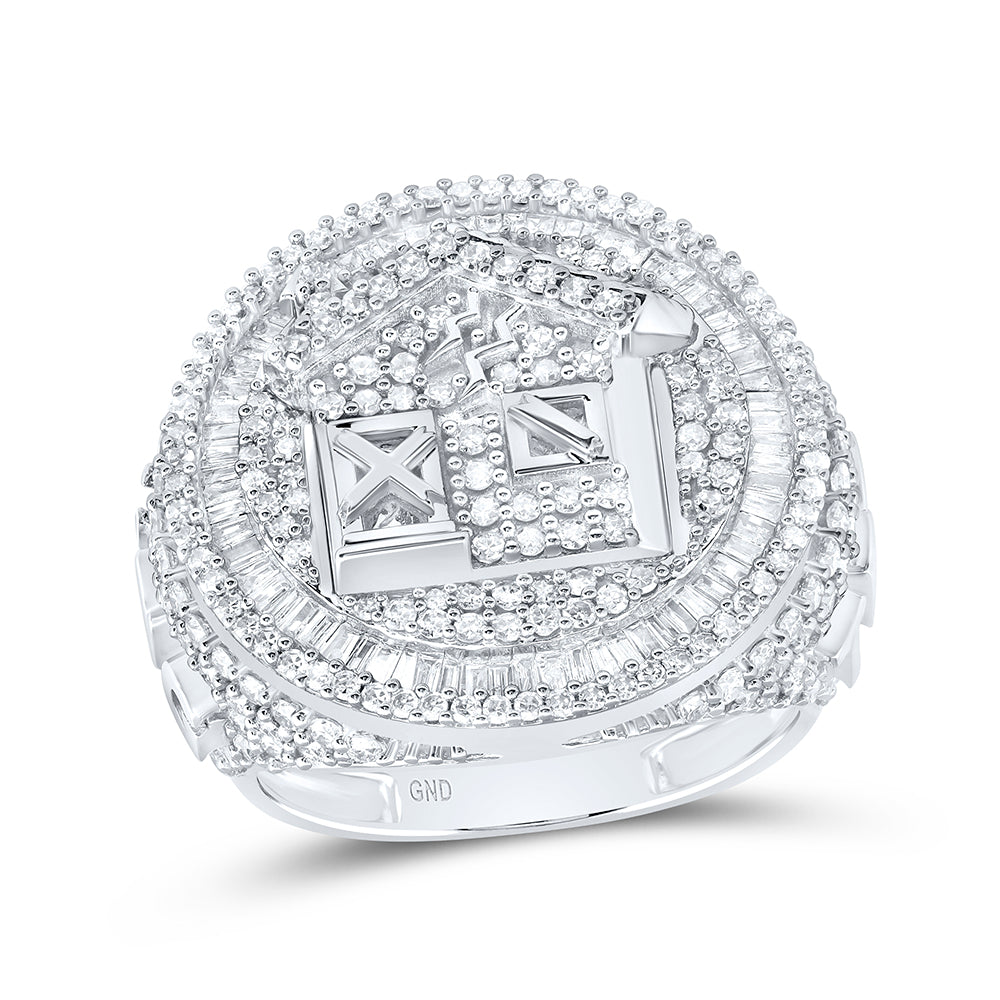 2 7/8Ctw-Nat Dia Nk Trap House Mens Ring (11.89 grams)