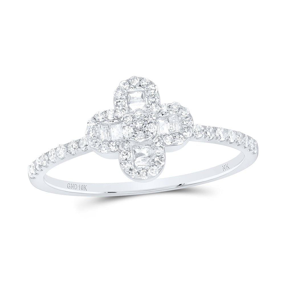 1/3Ctw-Nat Dia Nk Gift Clover Ladies Ring (1.28 grams)