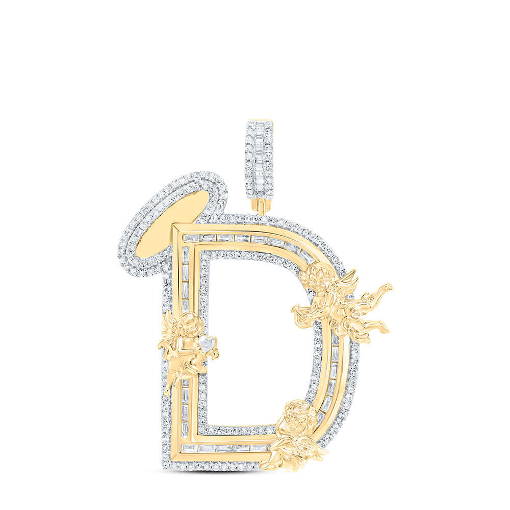10Kt Gold 1 1/4Ctw-Dia Nk Angle D" Mens Charm "
