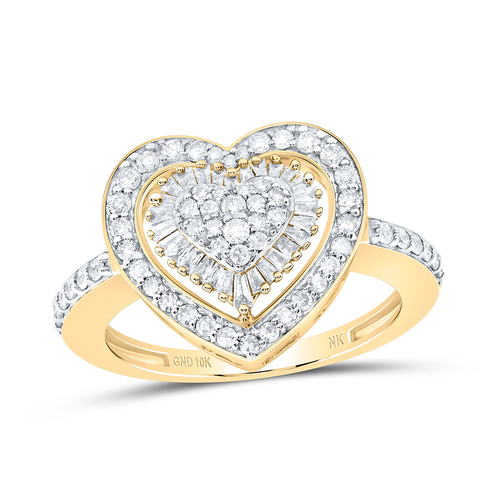 5/8Ctw Nat Dia Nk Fashion Heart Ring (3.73 grams)