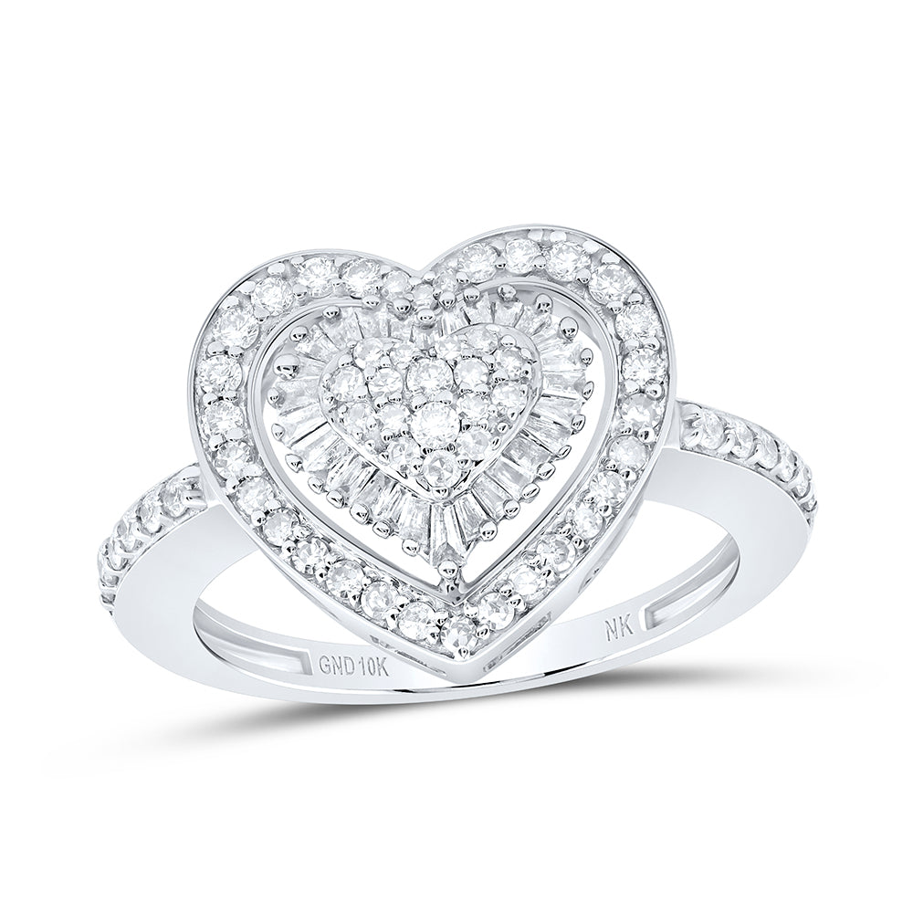 5/8Ctw Nat Dia Nk Fashion Heart Ring (3.97 grams)