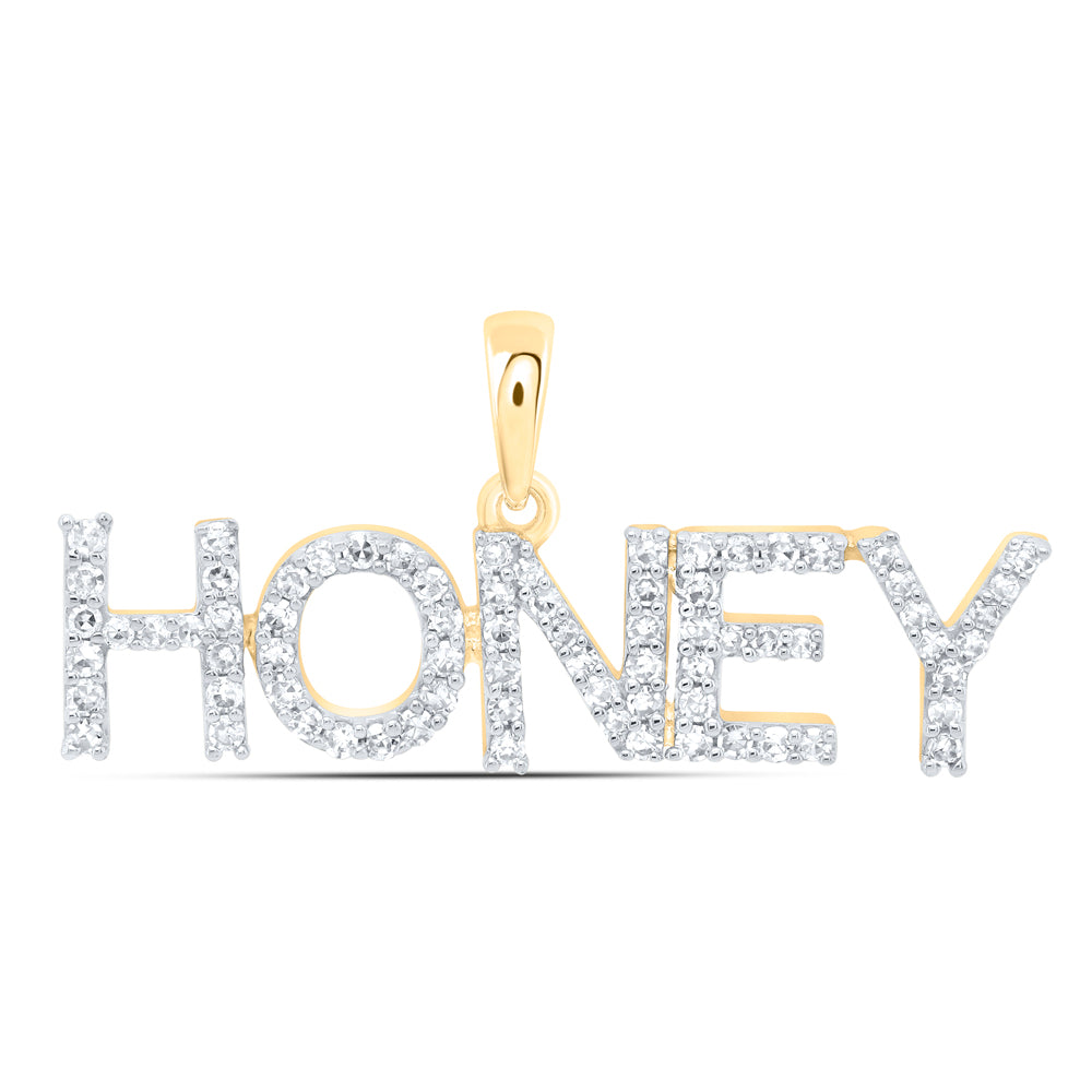 10Kt Gold 1/4Ctw-Dia Nk Fashion Honey" Pendant"