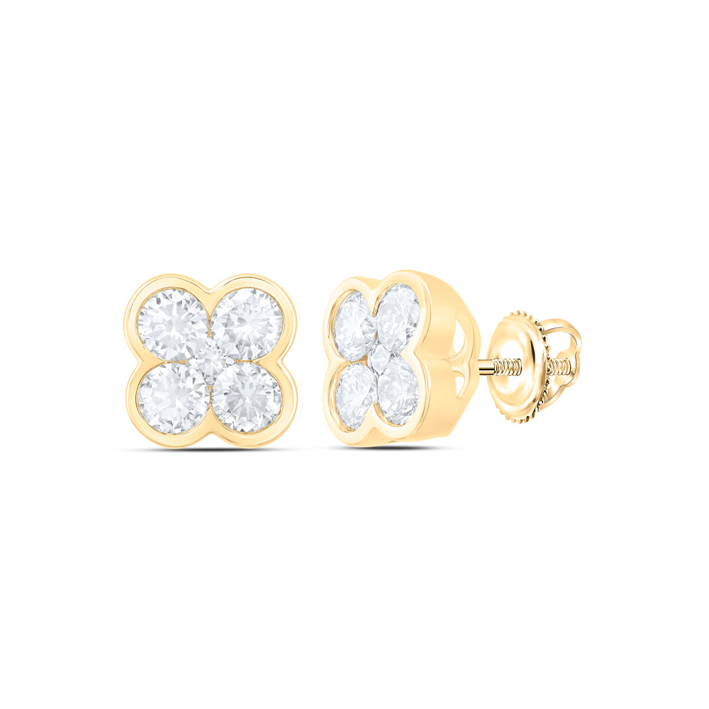 10Kt Gold 1Ctw-Dia Nk Fashion Clover Earring