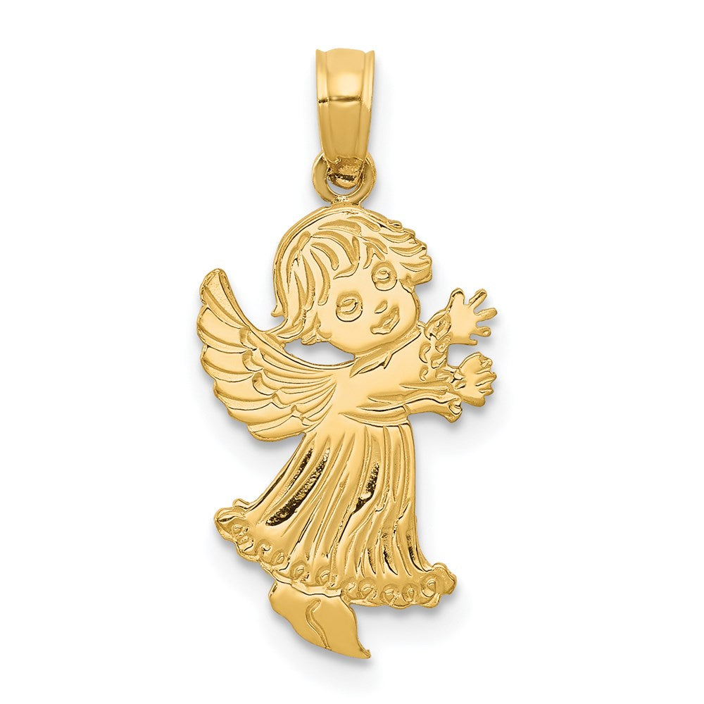 14k Yellow Gold 12 mm Angel Pendant (1.03 grams)