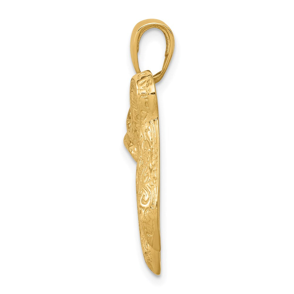 14k Yellow Gold 22 mm Jewish Chai (Long Life) Pendant (2.51 grams)