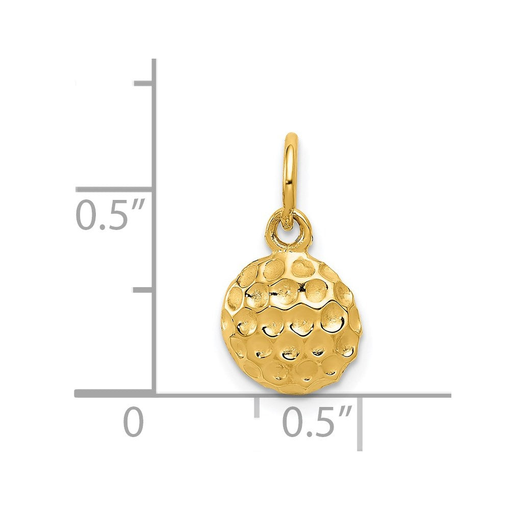 14k Yellow Gold 9 mm Golf Ball Charm (0.72 grams)
