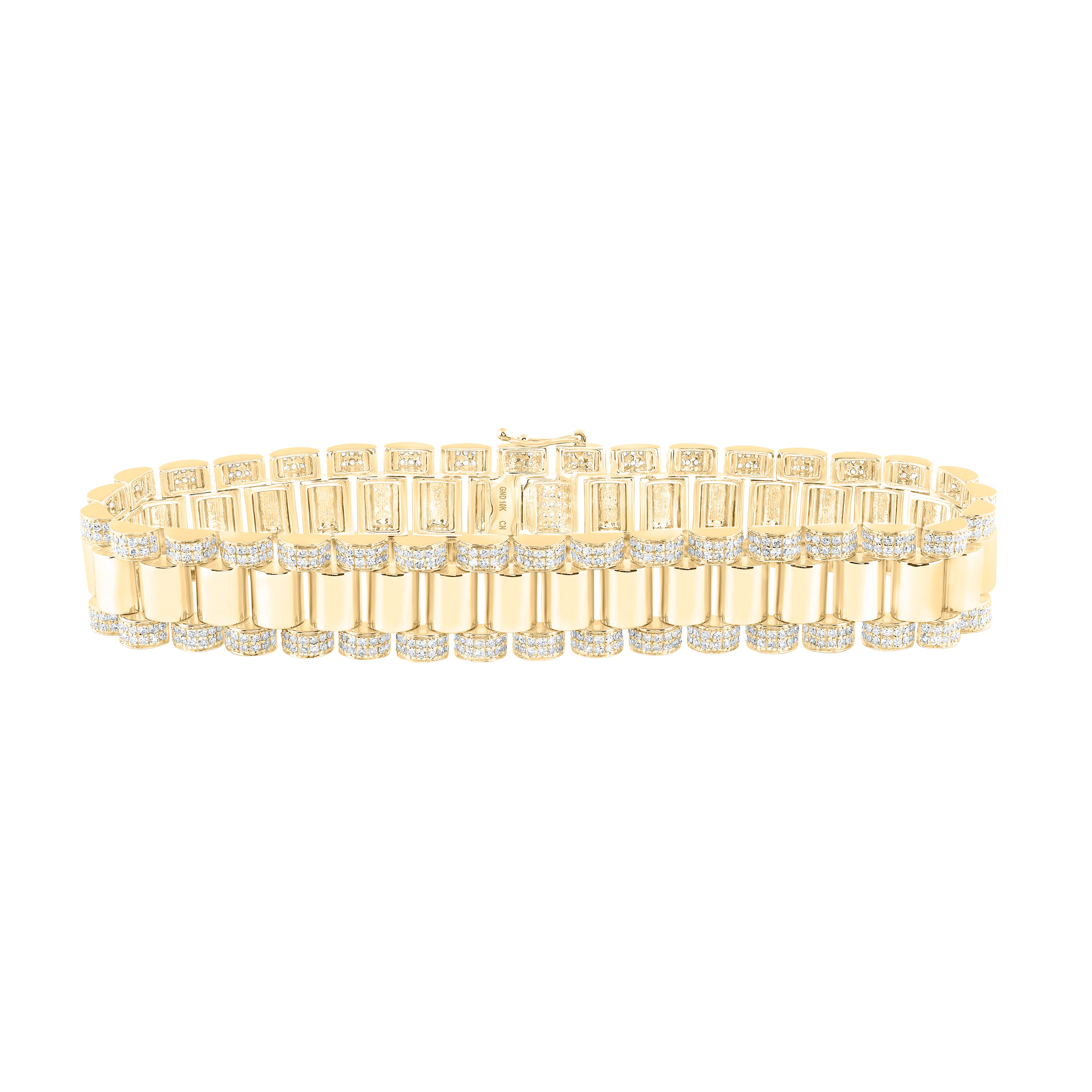 14Kt Gold 4 1/3Ctw-Dia Cn (13.5Mm) Mens Bracelet (8.50 Inch)
