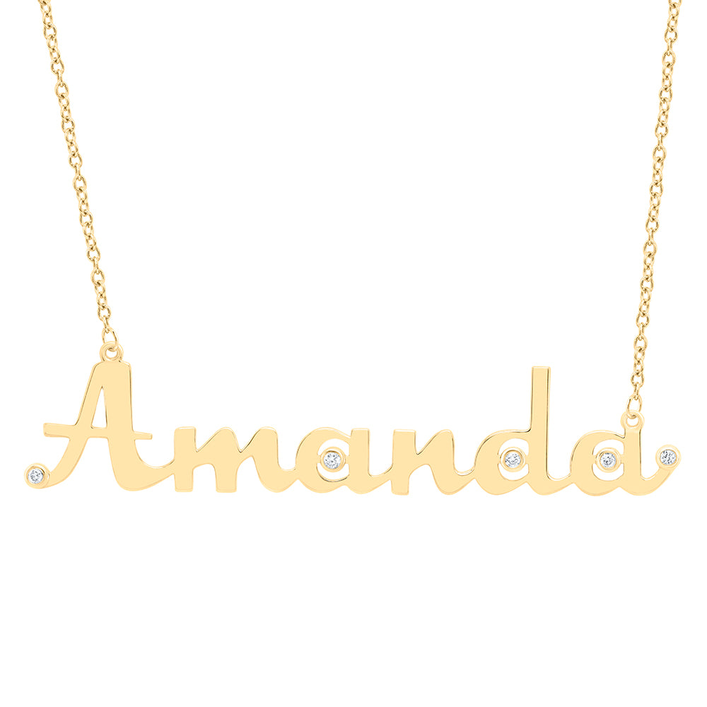 10Kt Gold 1/12Ctw-Diamond Gift Amanda" Necklace (18 Inch)"