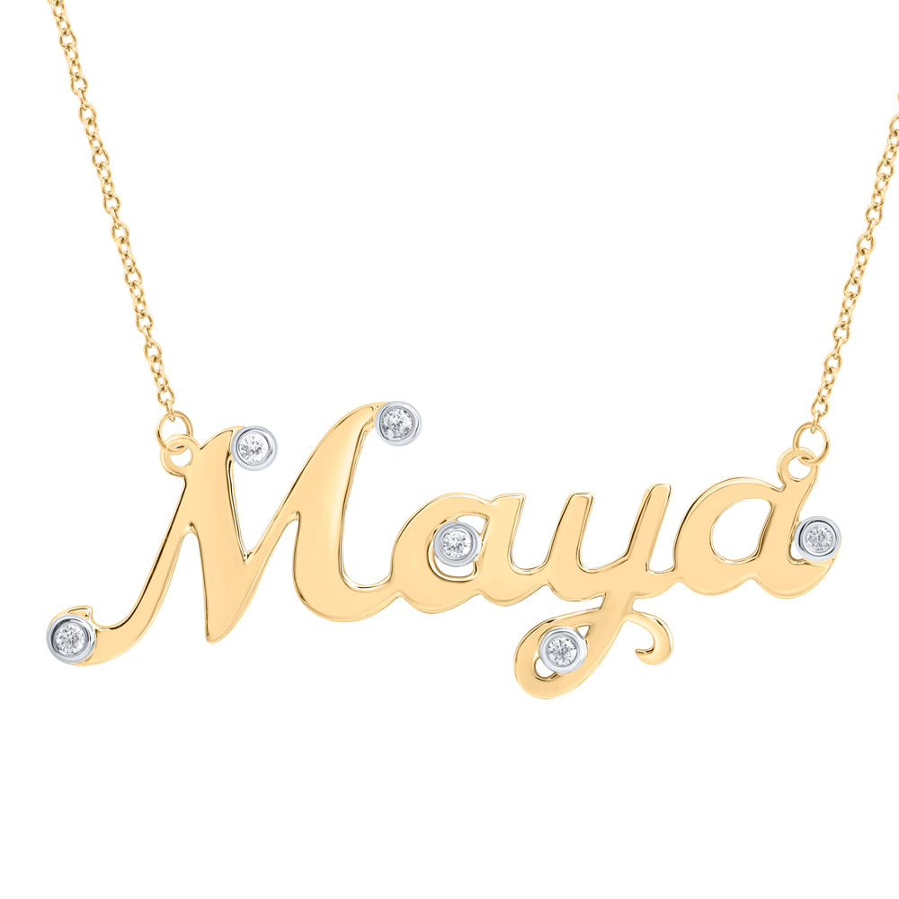 10Kt Gold 1/10Ctw-Dia Nk Gift Maya" Necklace (18 Inch)"