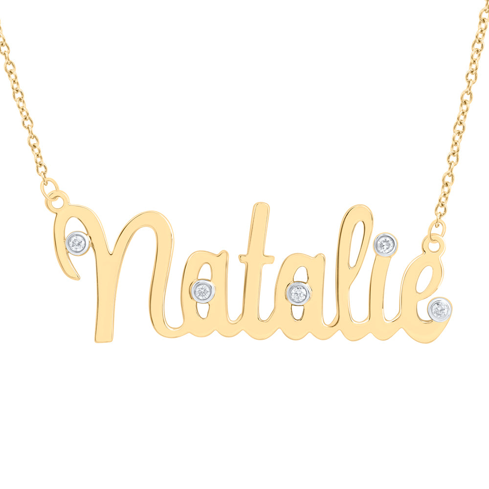 10Kt Gold 1/12Ctw-Dia Nk Gift Natalie" Necklace (18 Inch)"