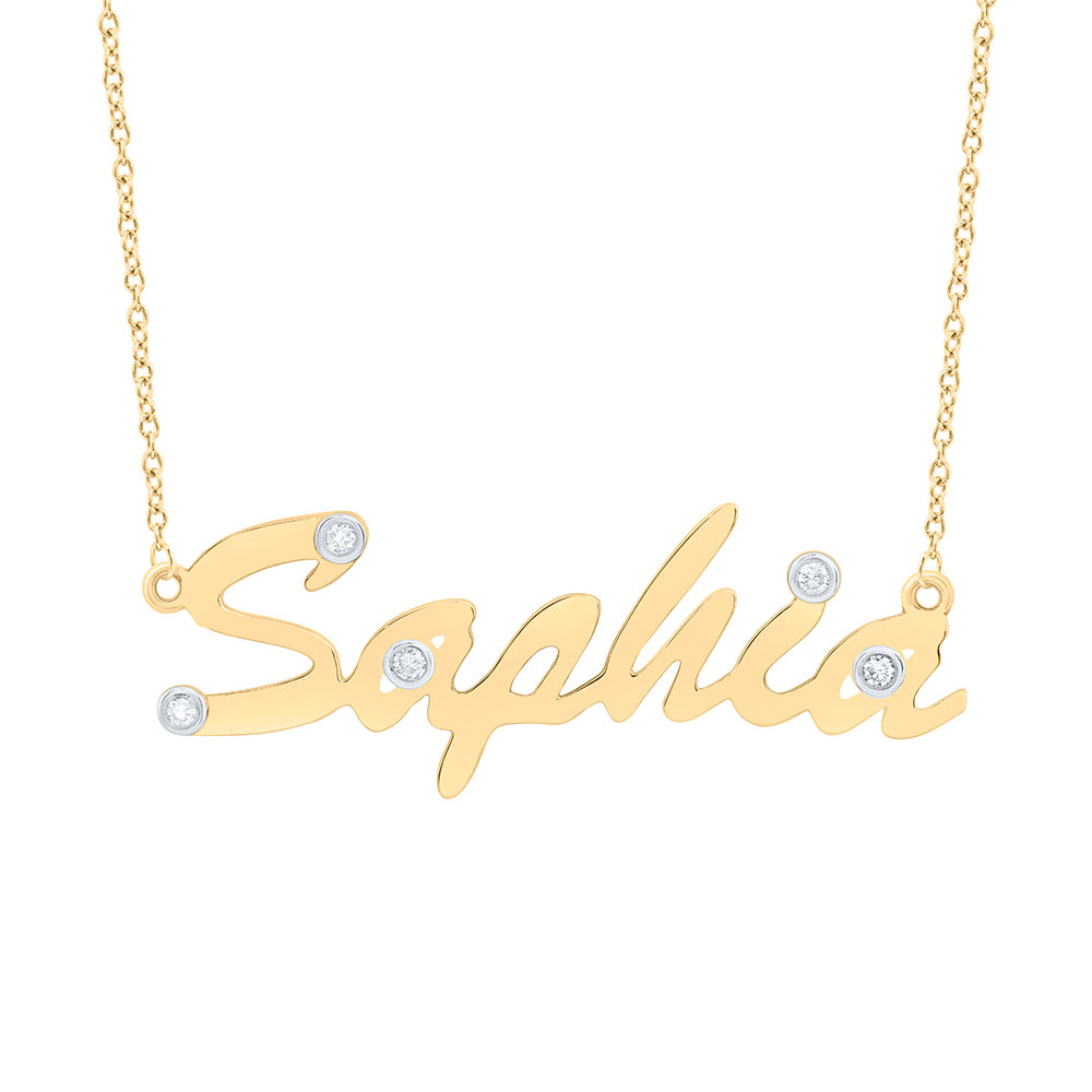 10Kt Gold 1/10Ctw-Dia Nk Gift Saphia" Necklace (18 Inch)"