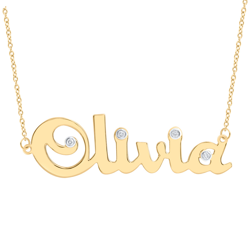10Kt Gold 1/12Ctw-Dia Nk Gift Olivia" Necklace (18 Inch)"