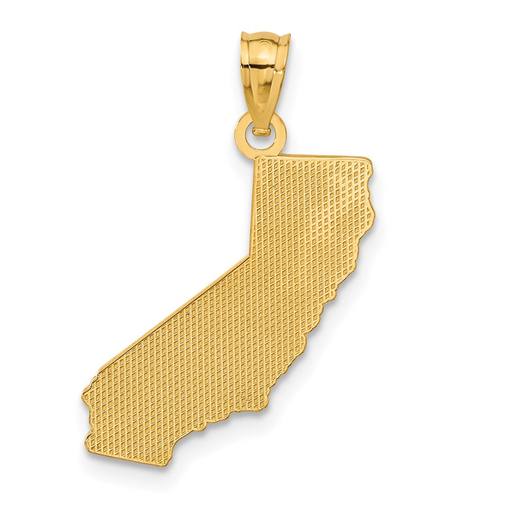 14k Yellow Gold 16 mm CALIFORNIA State Map Pendant (1.05 grams)