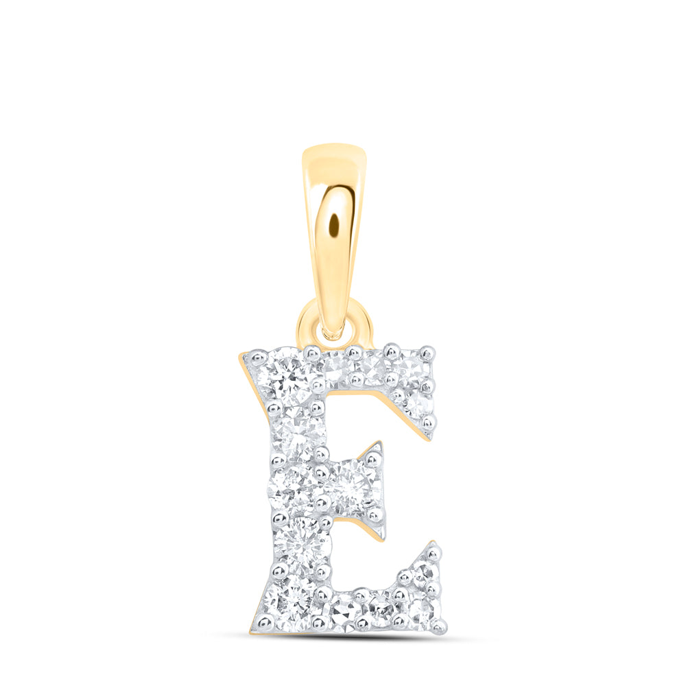 10Kt Gold 1/8Ctw-Dia Nk Gift Initial E" Pendant"
