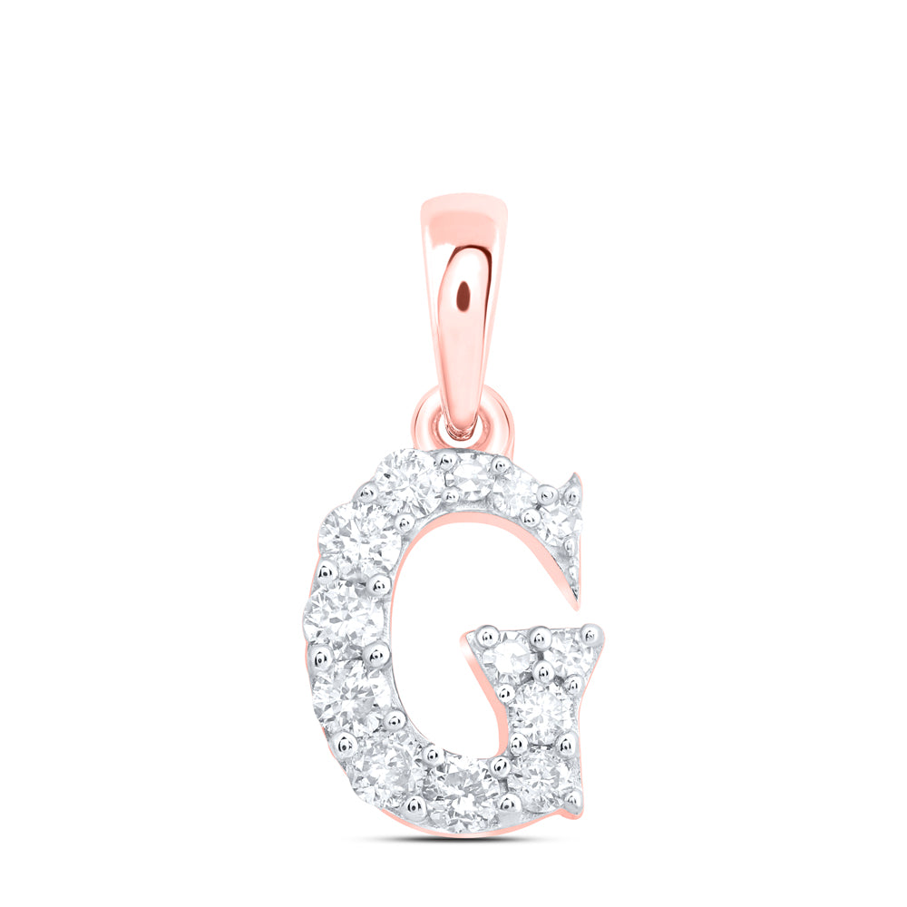 10Kt Gold 1/6Ctw-Dia Nk Gift Initial G" Pendant"