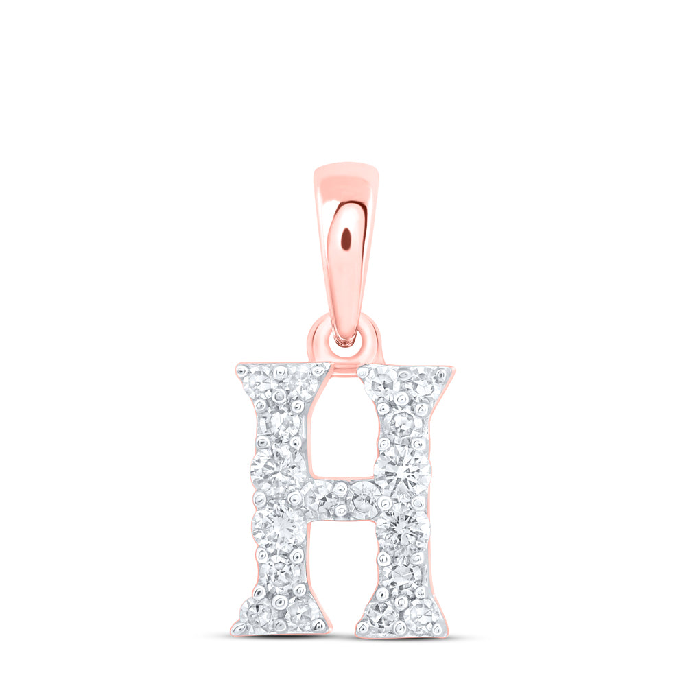 10Kt Gold 1/6Ctw-Dia Nk Gift Initial H" Pendant"