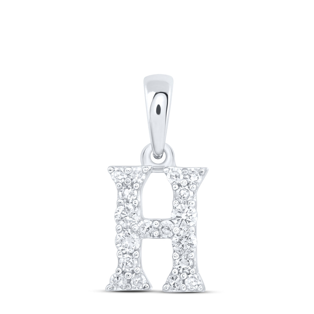 10Kt Gold 1/6Ctw-Dia Nk Gift Initial H" Pendant"