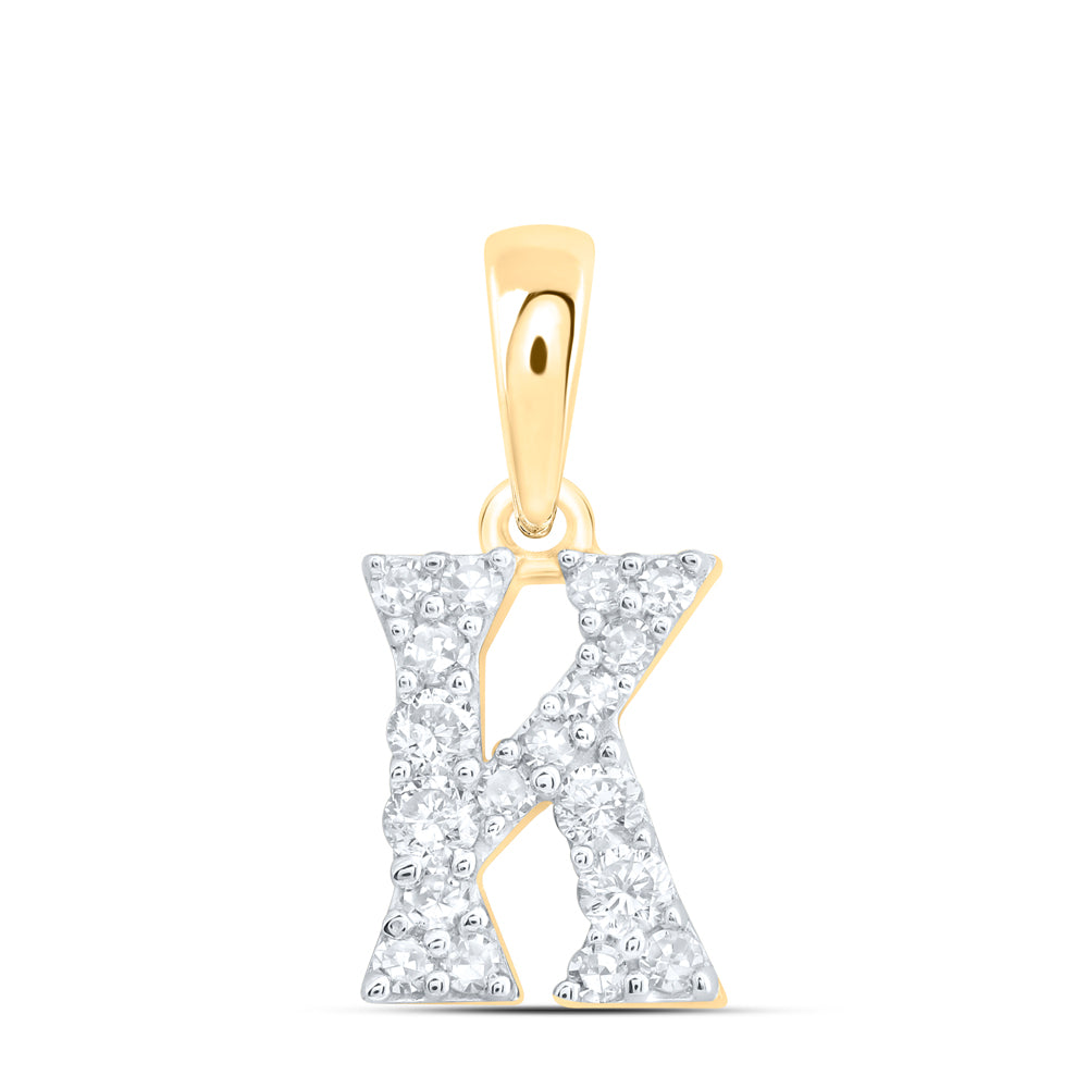 10Kt Gold 1/6Ctw-Dia Nk Gift Initial K" Pendant"