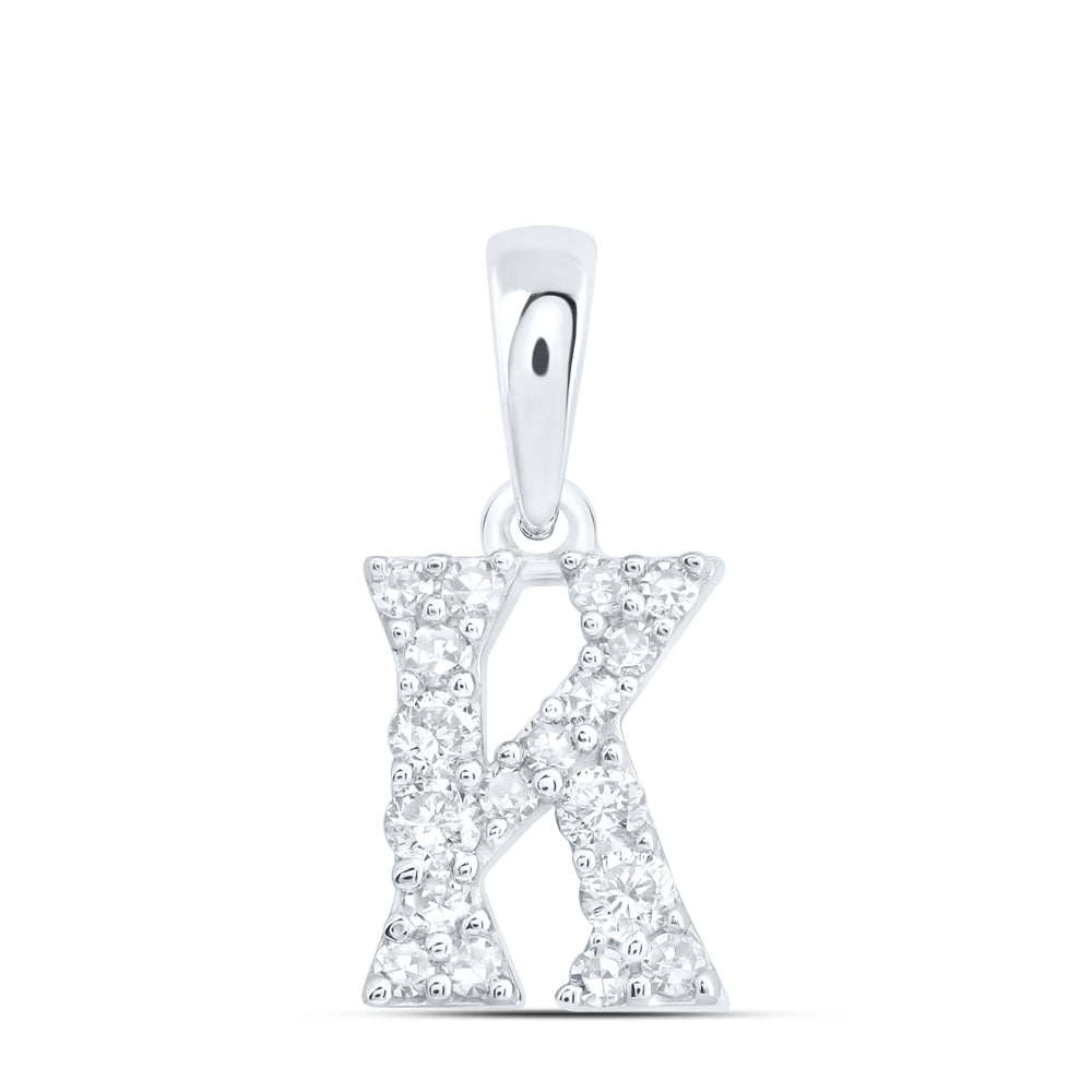 10Kt Gold 1/6Ctw-Dia Nk Gift Initial K" Pendant"