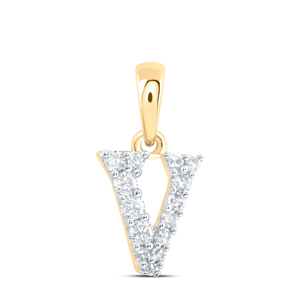 10kt Gold 1 8ctw Diamond Gift Initial V