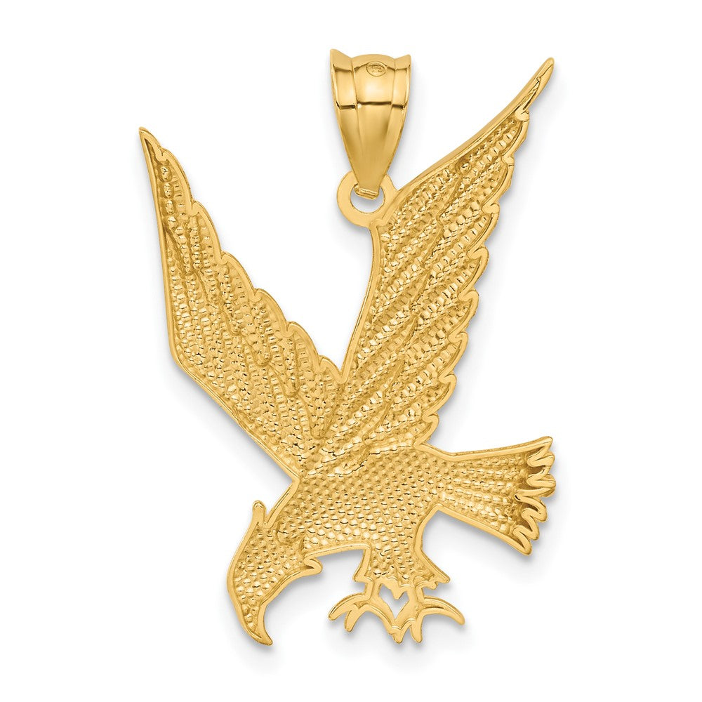 14k Yellow Gold 19.5 mm Diamond-cut Eagle Pendant (1.63 grams)