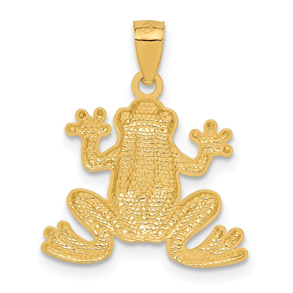 14k Yellow Gold 18 mm Polished Frog Pendant (1.02 grams)
