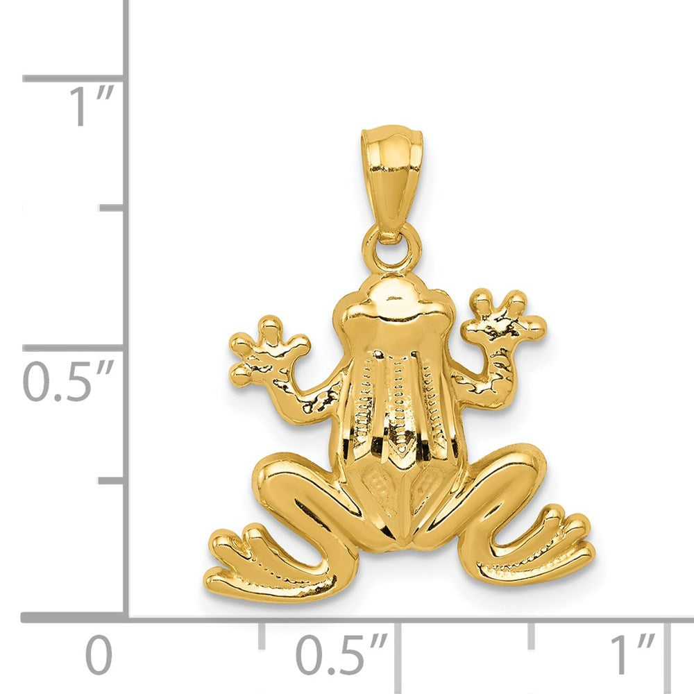 14k Yellow Gold 18 mm Polished Frog Pendant (1.02 grams)