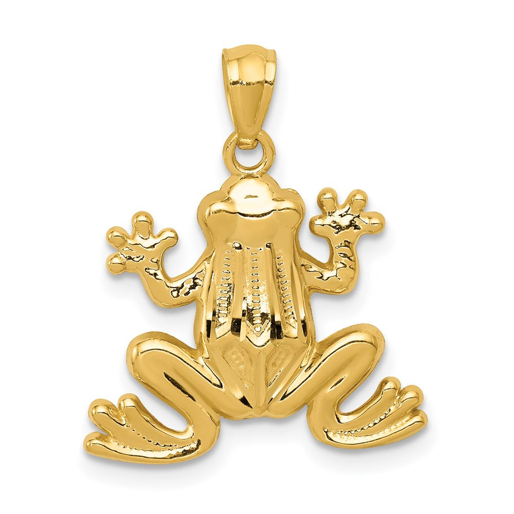 14k Yellow Gold 18 mm Polished Frog Pendant (1.02 grams)