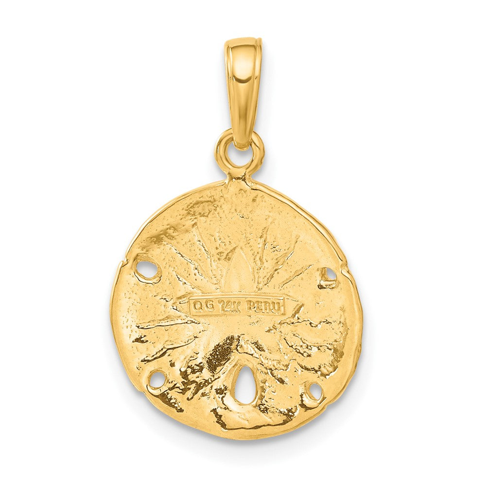 14k Yellow Gold 16 mm Sand Dollar Pendant (1.85 grams)