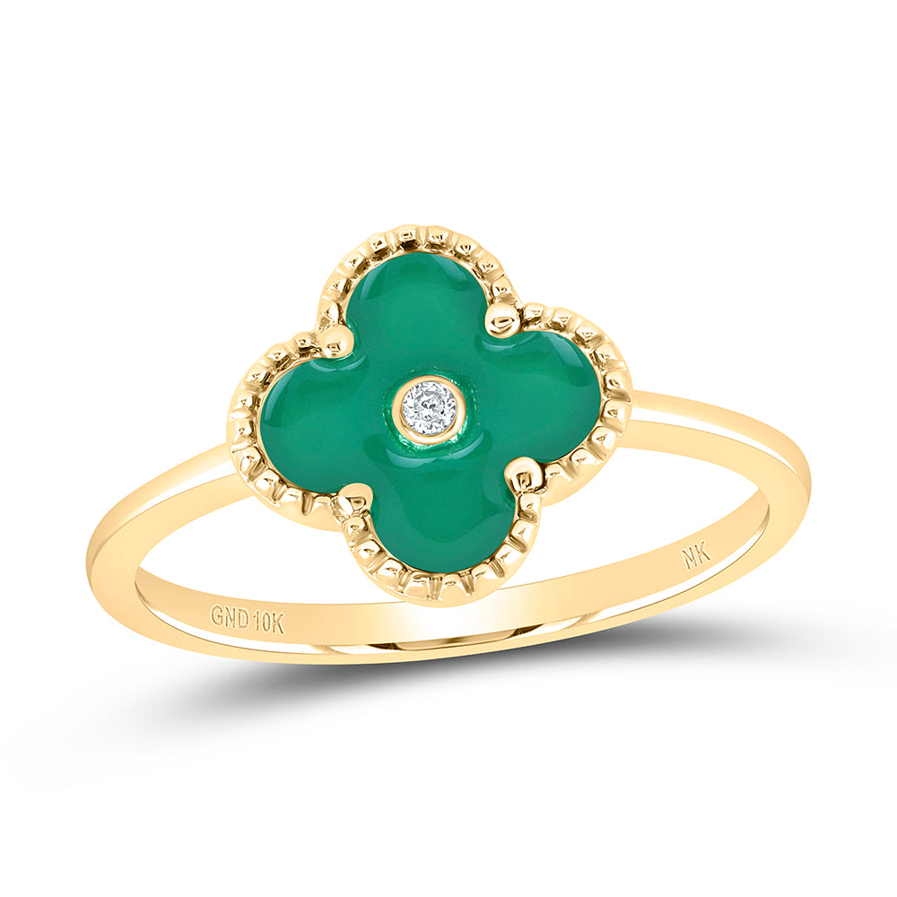 0.012Ctw-Nat Dia Nk Gift Clover Ring (2.08 grams)