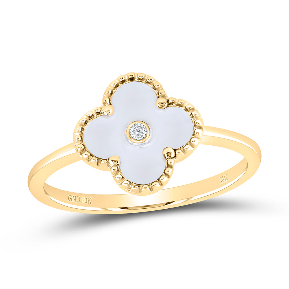 0.012Ctw-Nat Dia Nk Gift Clover Ring (2.3 grams)