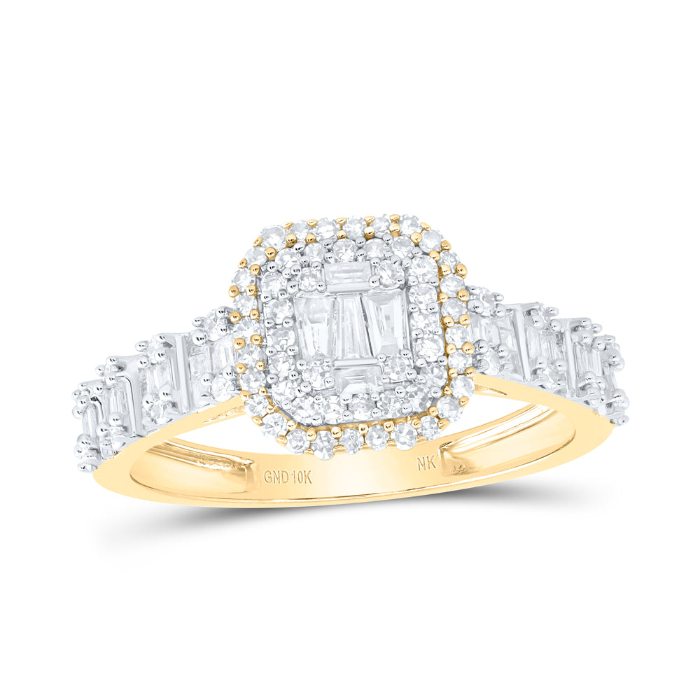 5/8Ctw-Nat Dia Nk Fashion Octagon Ladies Ring (2.22 grams)