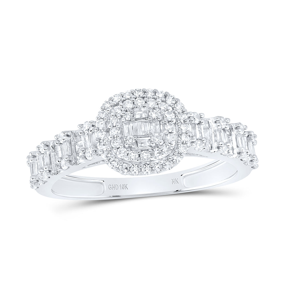 1/2Ctw-Nat Dia Nk Fashion Cushion Ladies Ring (2.04 grams)