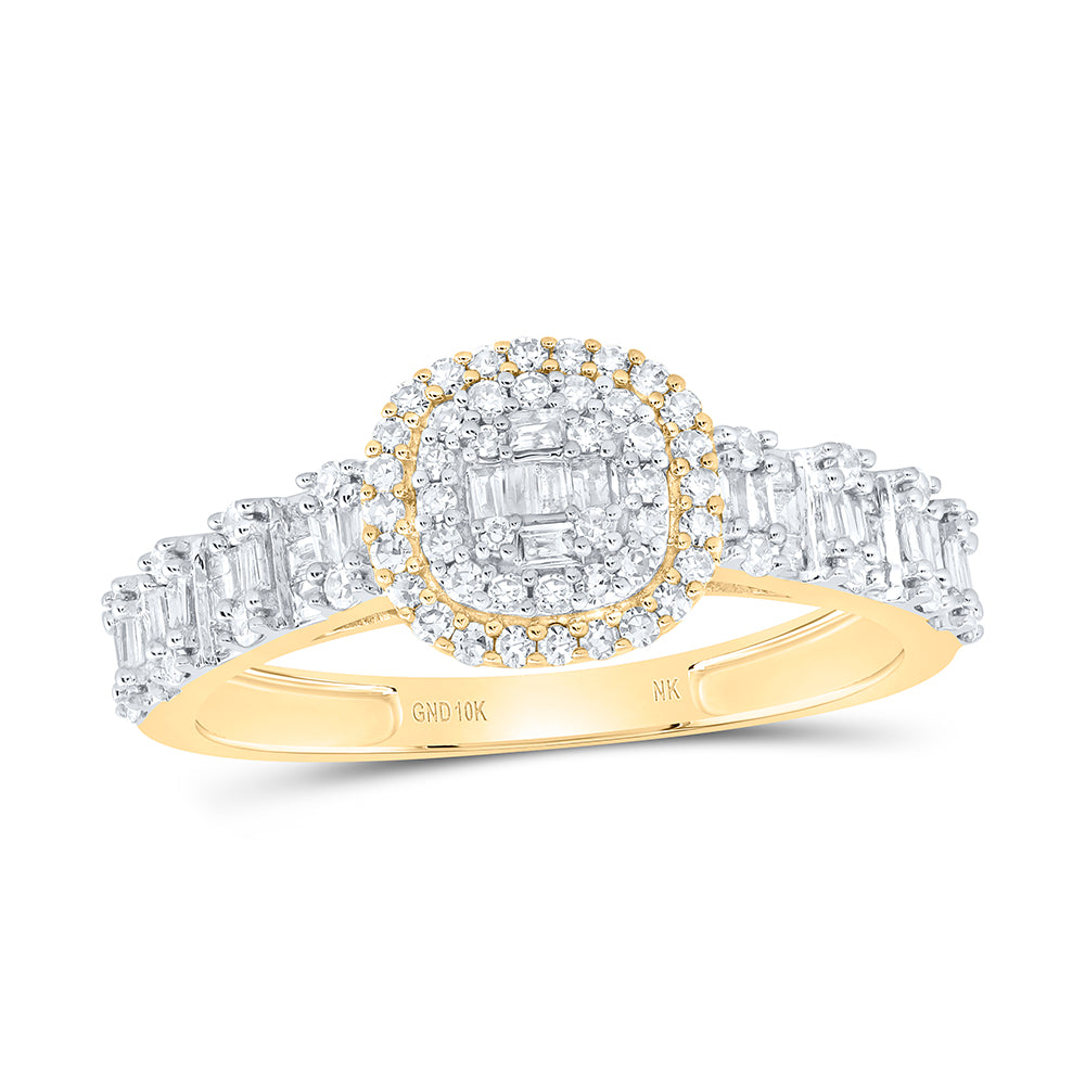 1/2Ctw-Nat Dia Nk Fashion Cushion Ladies Ring (2.04 grams)