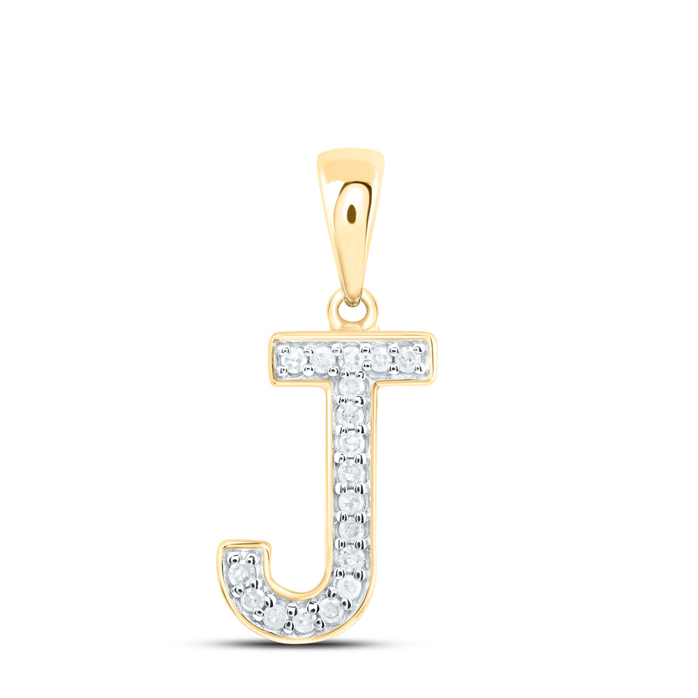 1/12Ctw-Nat Dia P1 Gift Initial "J" Pendant (0.601 grams)
