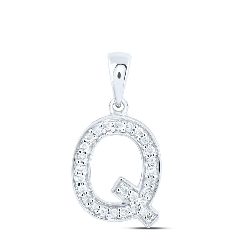 10Kt Gold 1/10Ctw-Dia P1 Gift Initial Q" Pendant"