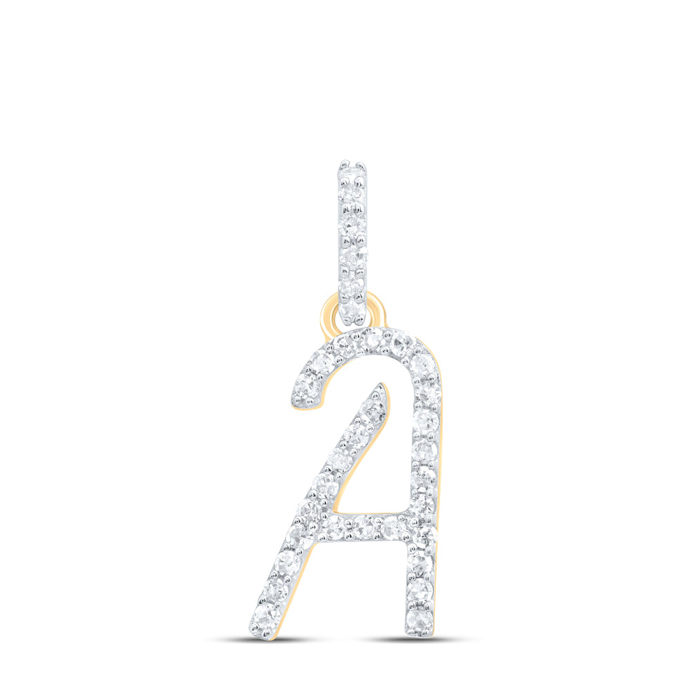 1/8Ctw-Nat Dia P1 Gift Initial "A" Pendant (0.458 grams)