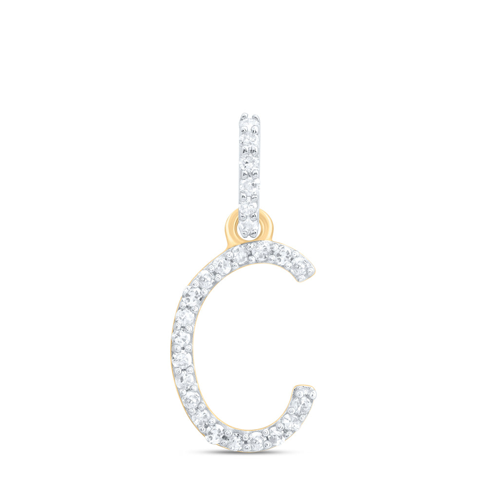 10Kt Gold 1/10Ctw-Diamond Gift Initial C" Pendant"