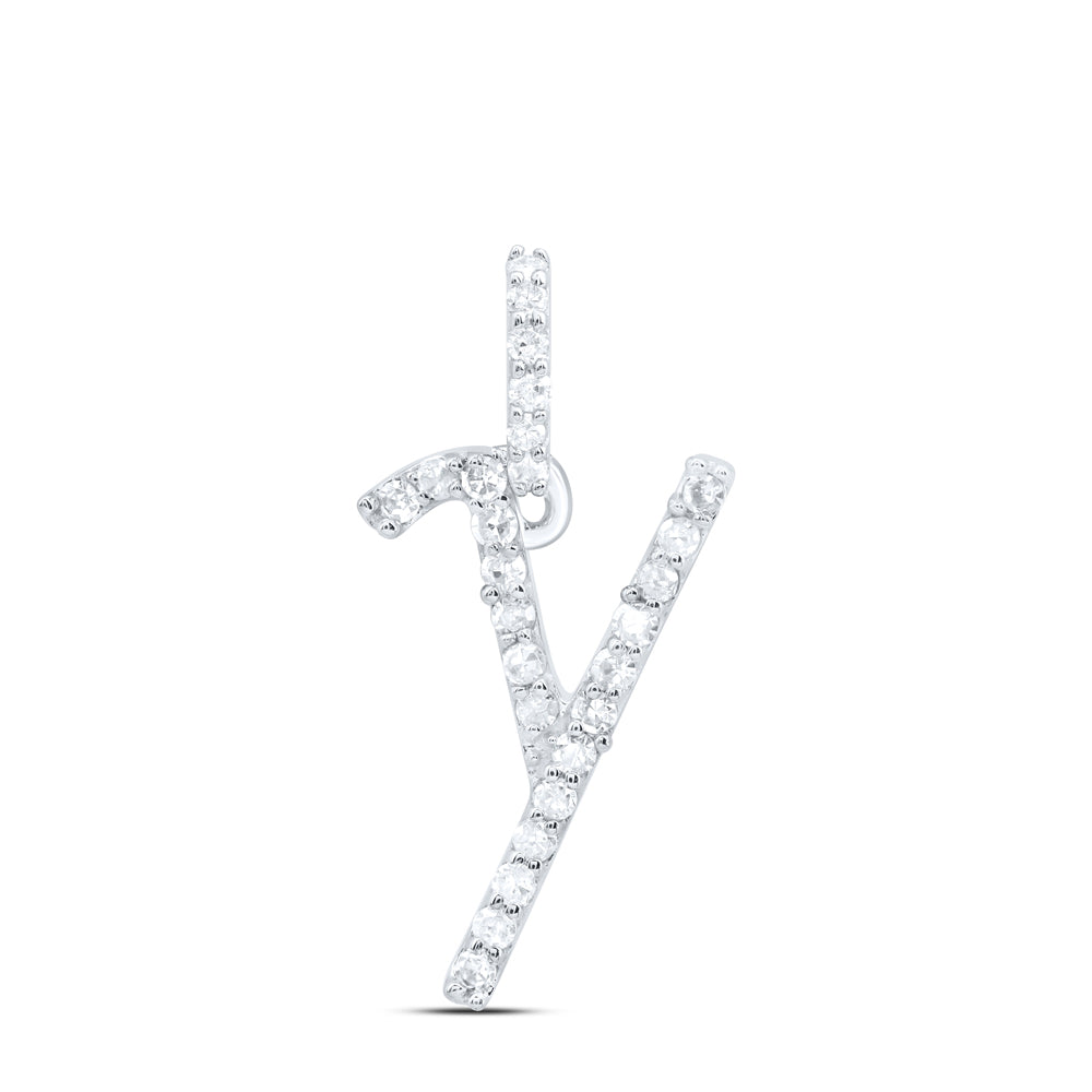 1/10Ctw-Nat Dia P1 Gift Initial "Y" Pendant (0.354 grams)