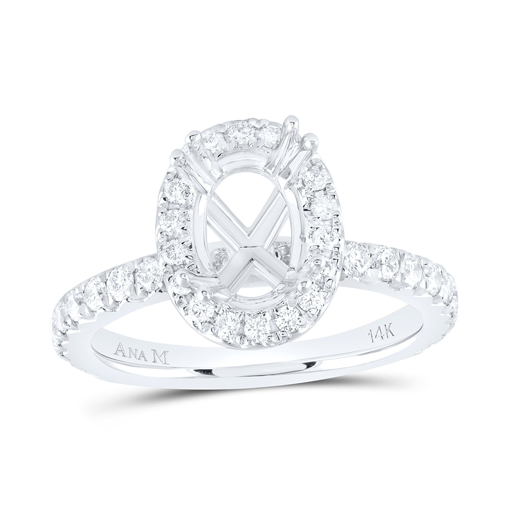 3/4Ctw-Nat Dia Ana M 1 1/2Ct-Cov Semi-Mount Single Halo Engagement Ring (4.72 grams)