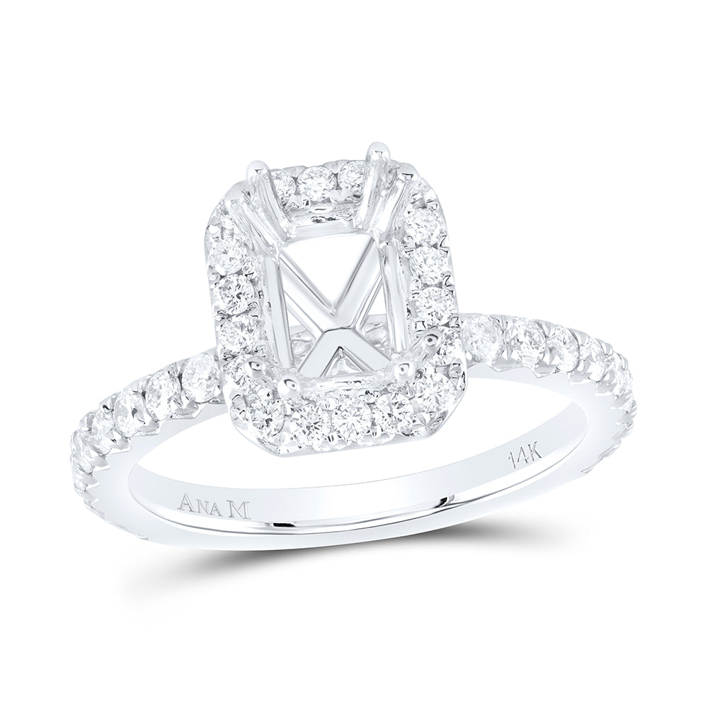 3/4Ctw-Nat Dia Ana M 1 1/2Ct-Cem Semi-Mount Single Halo Eng Ring (4.66 grams)