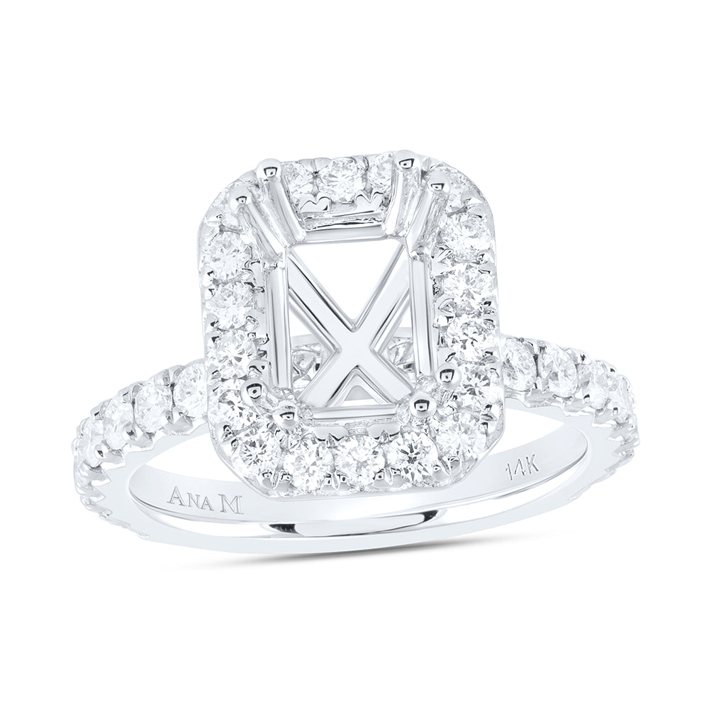 1Ctw-Nat Dia Ana M 2Ct-Cem Semi-Mount Single Halo Engagement Ring (5.85 grams)