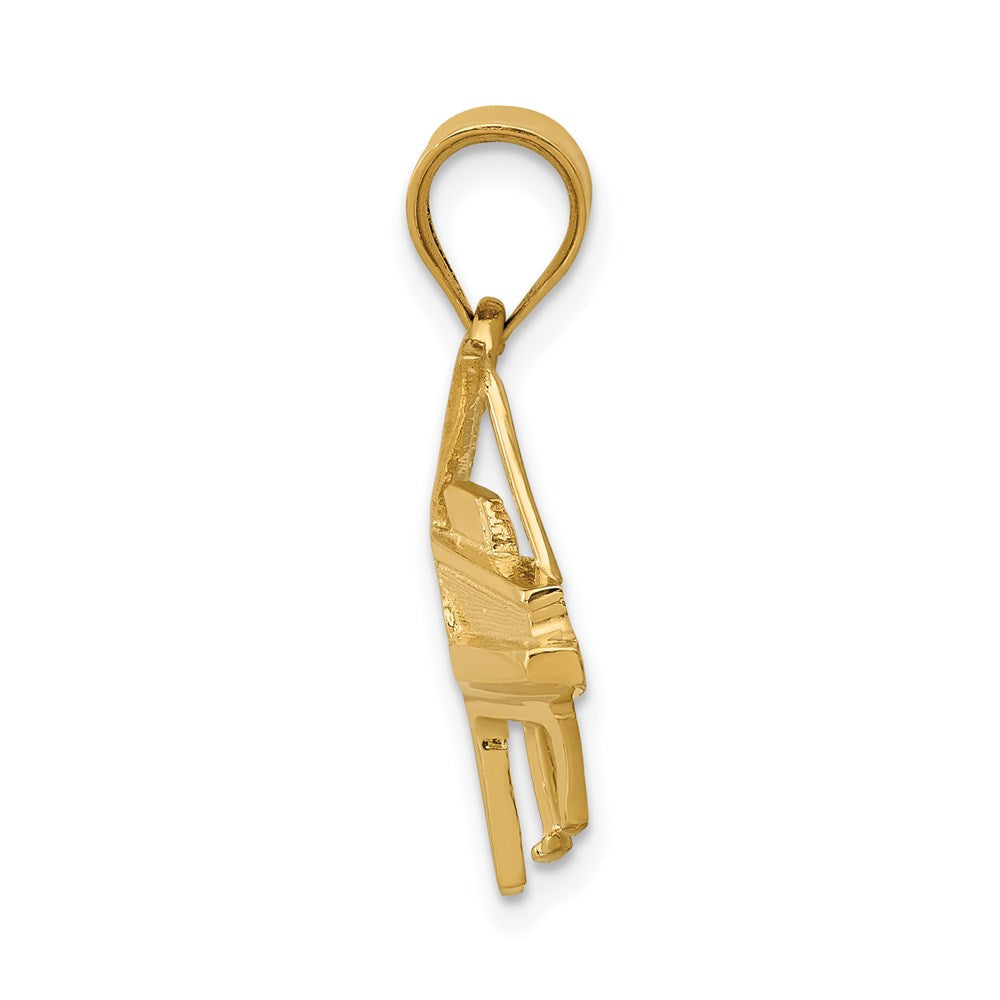 14k Yellow Gold 18 mm Piano Charm (1.8 grams)